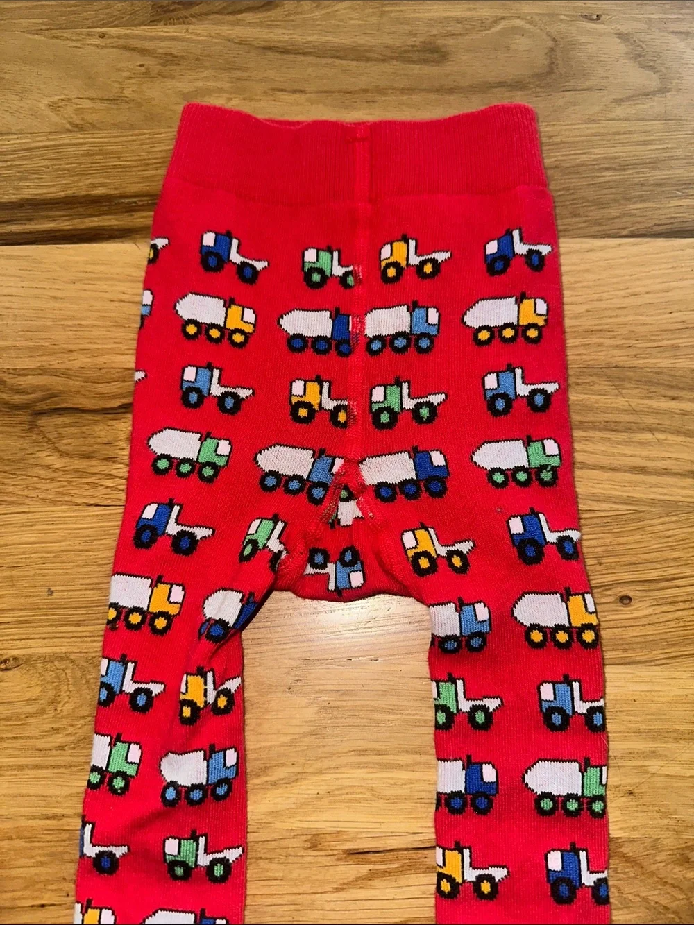 Slugs & Snails Red and Trucks 🛻 Pattern Tights sz 6-12mos